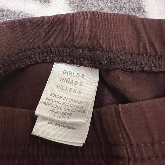 LITTLE GIRLS 2 PCS OUTFIT SET: FLOWERY DRESS WITH BROWN LEGGINGS - Picture 7 of 7